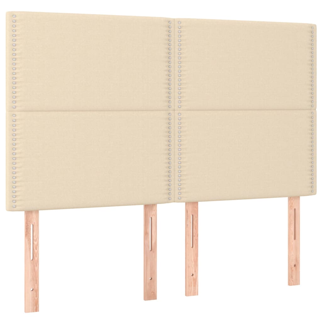 Estructura De Cama Con Cabecero De Tela Color Crema 140x200 Cm / Vetonek_4