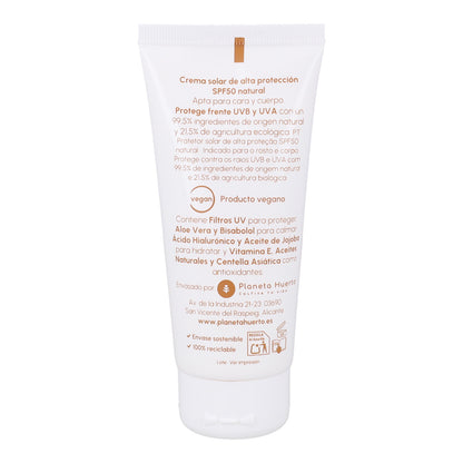 Creme Protetor Solar 100% Mineral FPS50 Planeta Huerto 100 ml