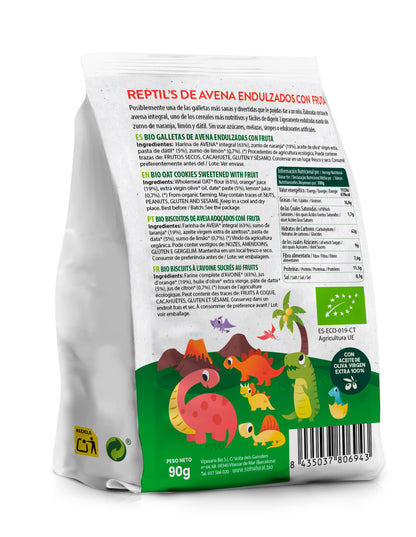 Bolachas infantis de aveia e frutas biológicas Sol Natural 90 gr
