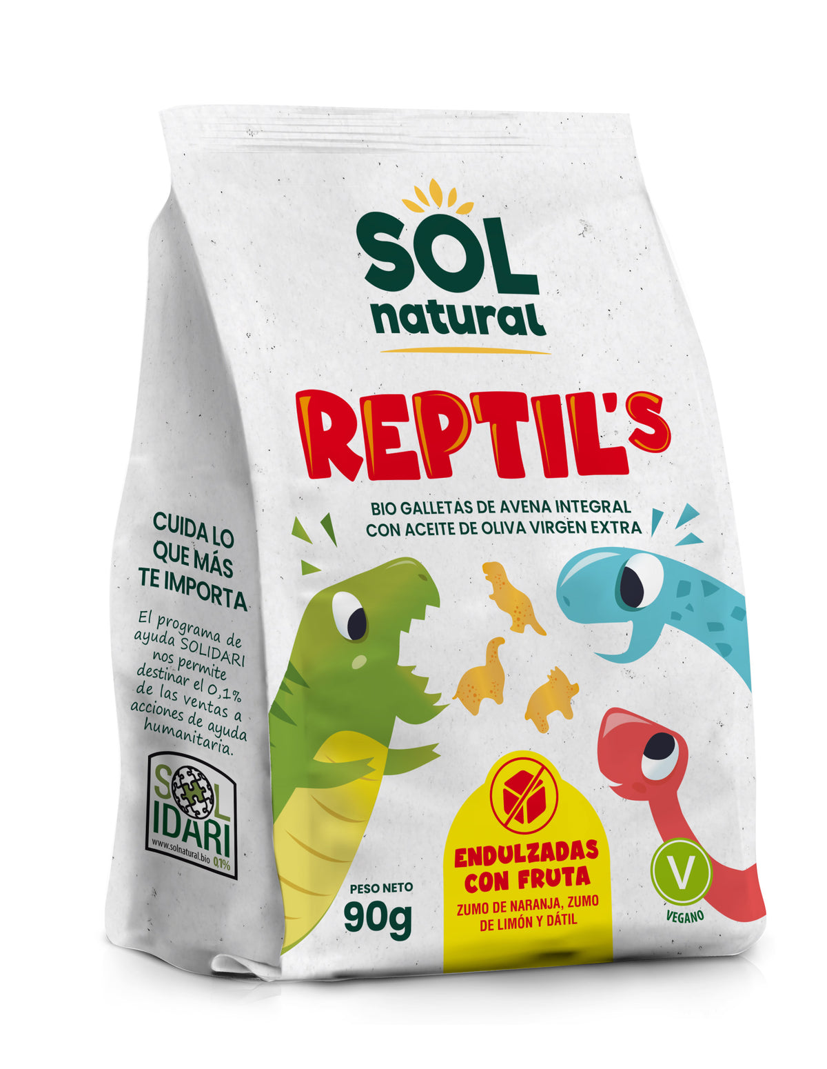 Bolachas infantis de aveia e frutas biológicas Sol Natural 90 gr