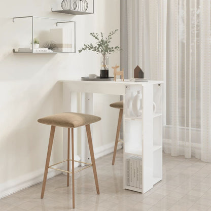 Mesa Bar Con Estante Contrachapada Blanco Brillo 102x50x103,5cm_4