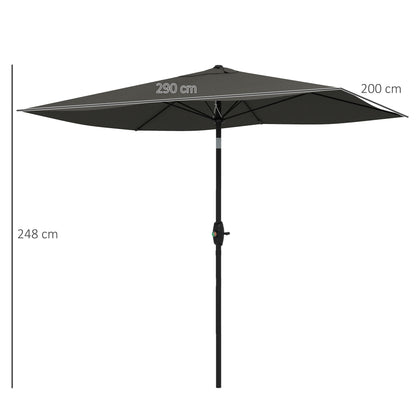 Outsunny Sombrilla De Jardín 205x290x248 Cm Ángulo Ajustable Gris Oscuro_2