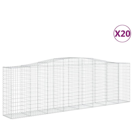 Cestas De Gaviones 20 Uds Forma De Arco Hierro 400x50x120/140cm_0