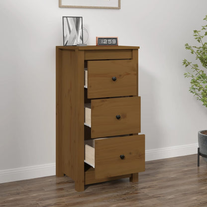 Aparador De Madera Maciza De Pino Marrón Miel 40x35x80 Cm / Vetonek_1