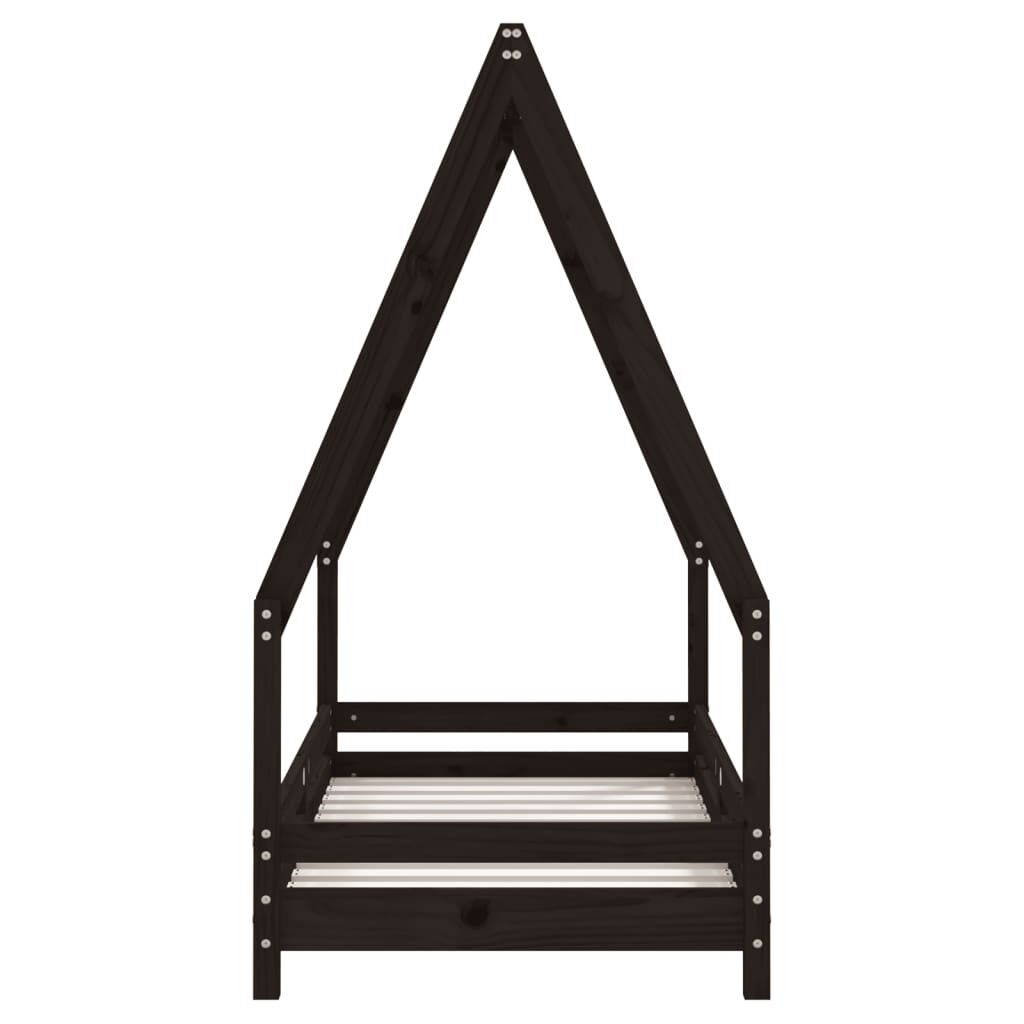 Vidaxl Estructura De Cama Para Niños Madera De Pino Negro 70x140 Cm_3