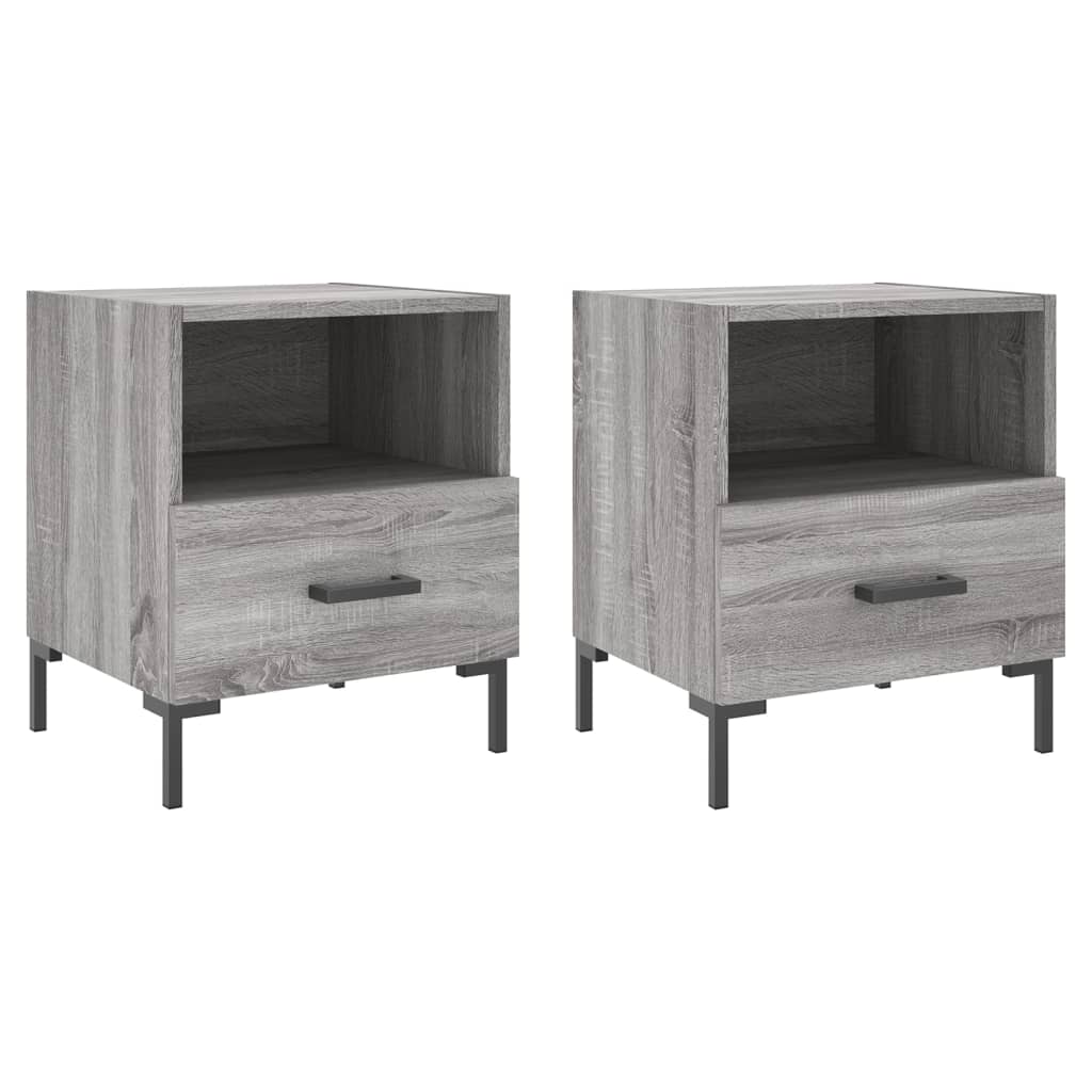 Mesitas Noche 2 Uds Madera Ingeniería Gris Sonoma 40x35x47,5 Cm_0