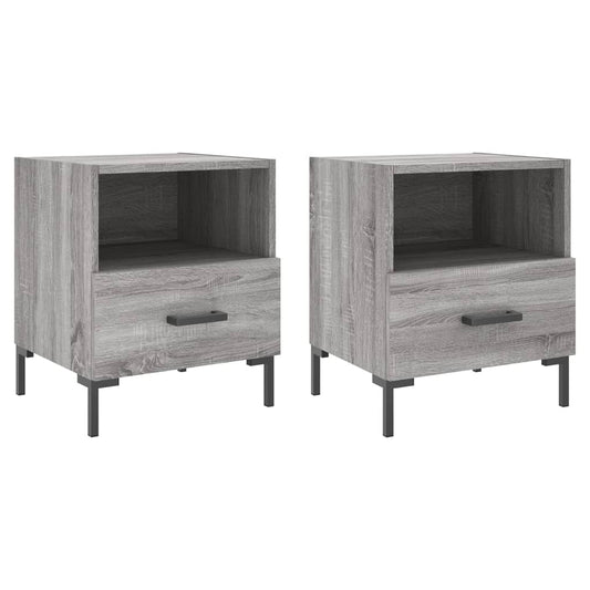 Mesitas Noche 2 Uds Madera Ingeniería Gris Sonoma 40x35x47,5 Cm_0