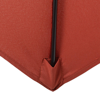 Outsunny Sombrilla Jardín Ø2x2 M Parasol De Aluminio Con Poste Desmontable Rojo_4