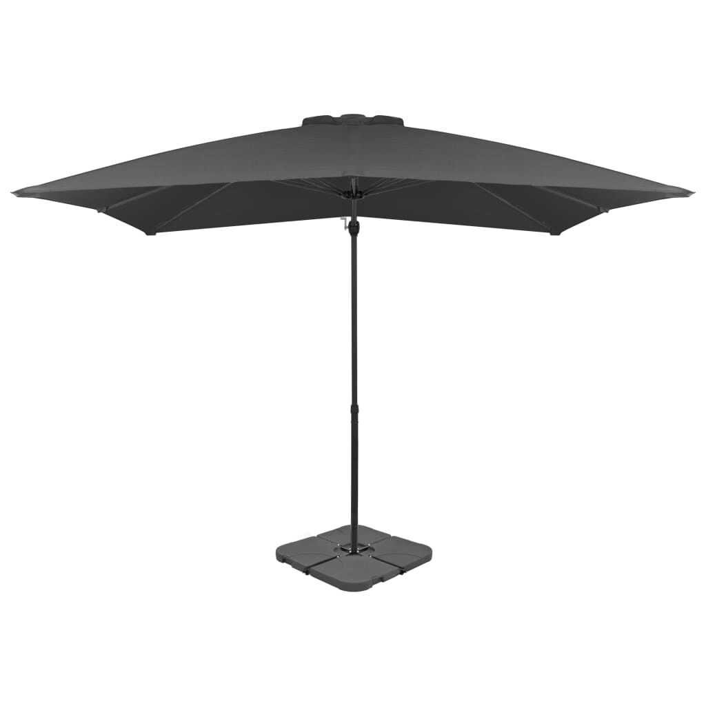 Vidaxl Sombrilla De Jardín Con Base Portátil Gris Antracita_0