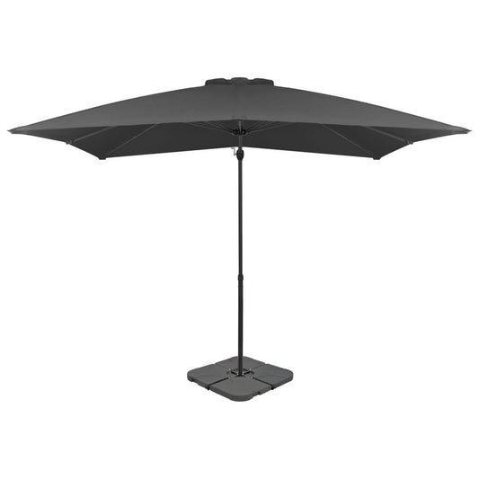 Vidaxl Sombrilla De Jardín Con Base Portátil Gris Antracita_0