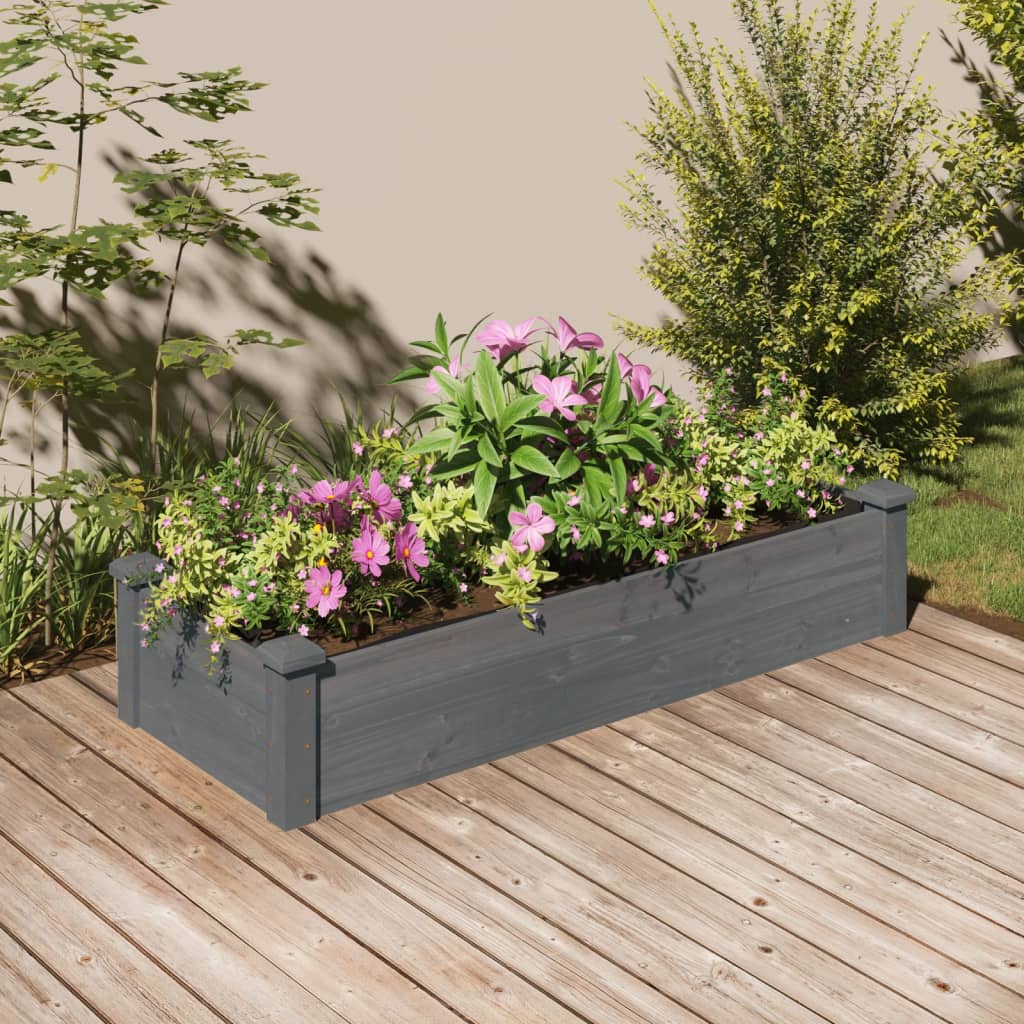 Jardinera Arriate Forro Madera Maciza Marrón Abeto 120x45x25 Cm_1