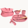 Conjunto De Louça De Silicone Orgânica - 8 Peças - Rosa Profundo