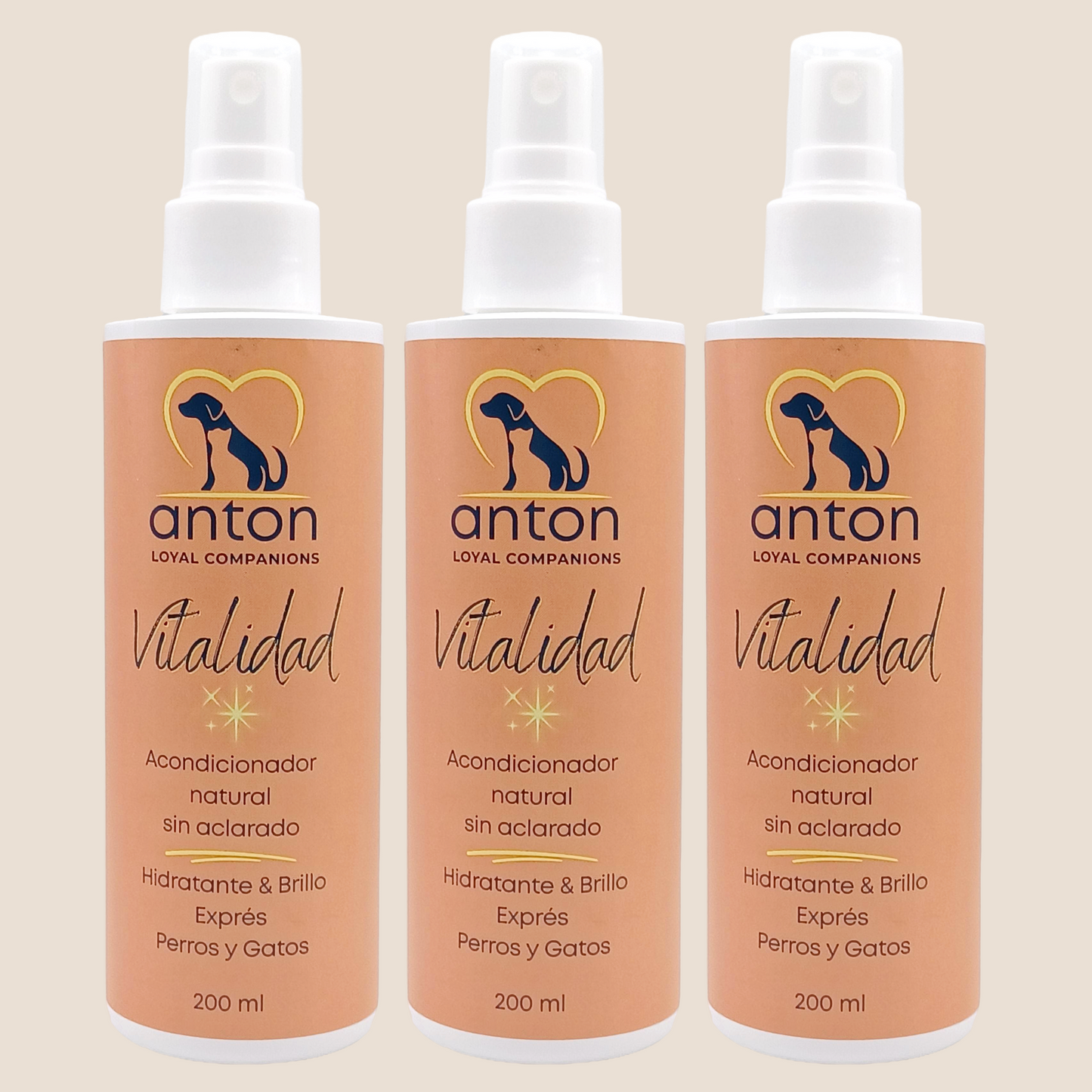 Acondicionador sin aclarado para el cuidado del pelaje de perros y gatos – Pack 3 x 200 ml_0