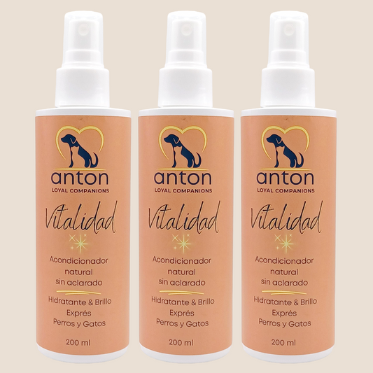 Acondicionador Sin Aclarado Para Perros Y Gatos “vitalidad” – Pack Ahorro – 3x200 Ml_0