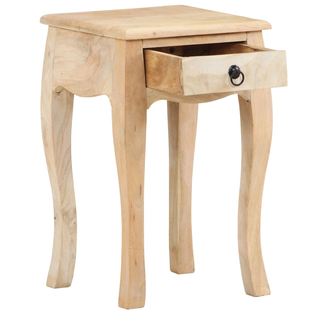 Mesita De Noche De Madera Maciza De Mango 28x28x46 Cm_1