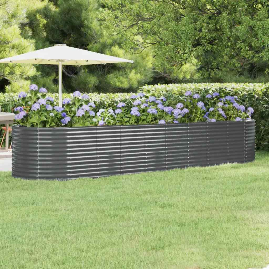 Jardinera Arriate Acero Galvanizado Antracita 396x100x68cm_1
