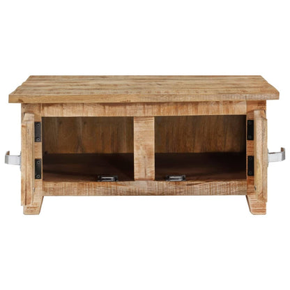 Mesa De Centro De Madera Maciza De Mango 67x67x30 Cm_2