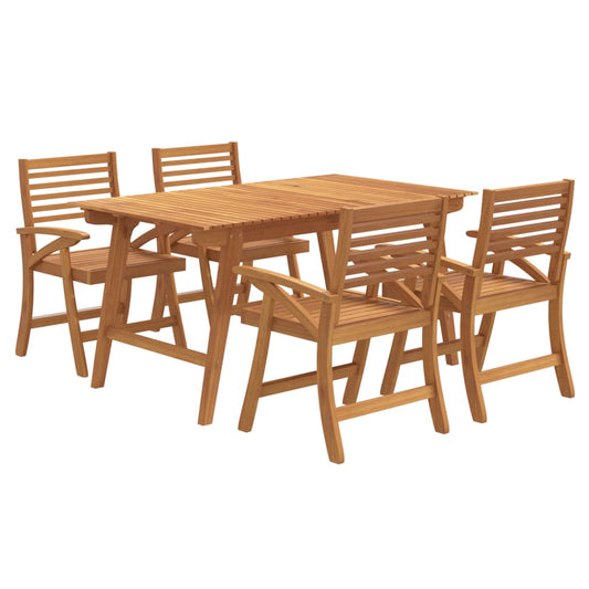 Vidaxl Juego De Comedor De Jardín 5 Piezas Madera Maciza De Acacia_0
