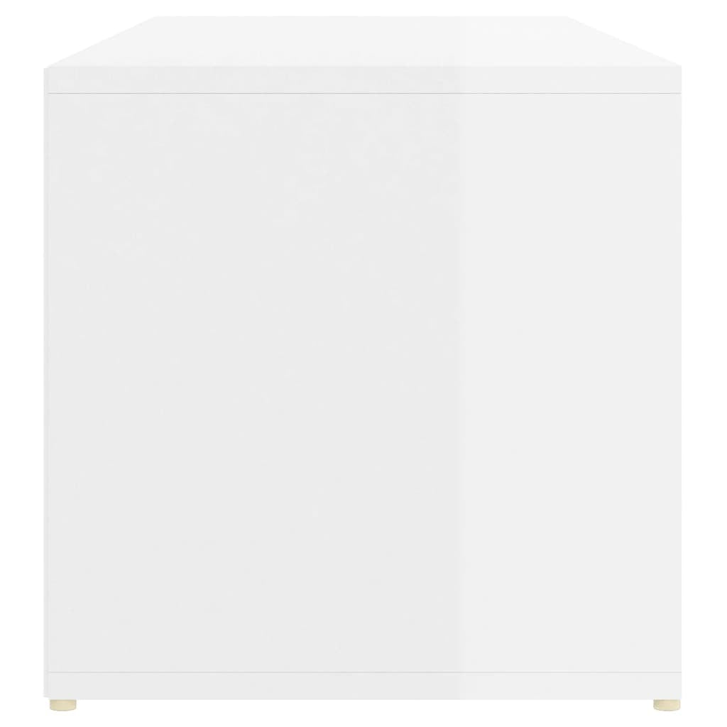 Vidaxl Banco Zapatero Madera Contrachapada Blanco Brillo 105x35x35 Cm_4