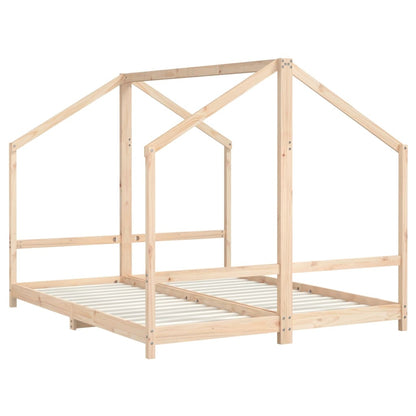 Vidaxl Estructura De Cama Infantil Madera Maciza De Pino 2x(80x200) Cm_2