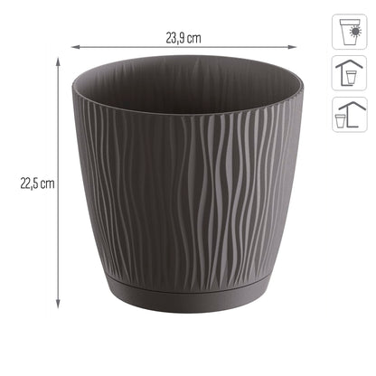 Maceta Sandy P, Dimensiones (mm) 239x239x225, Color Antracita