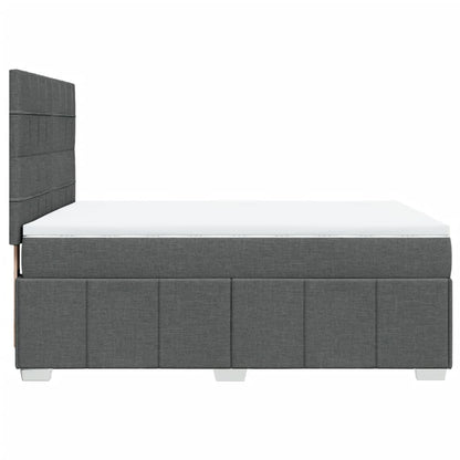 Cama Box Spring Con Colchón Tela Gris Oscuro 160x200 Cm / Vetonek_5