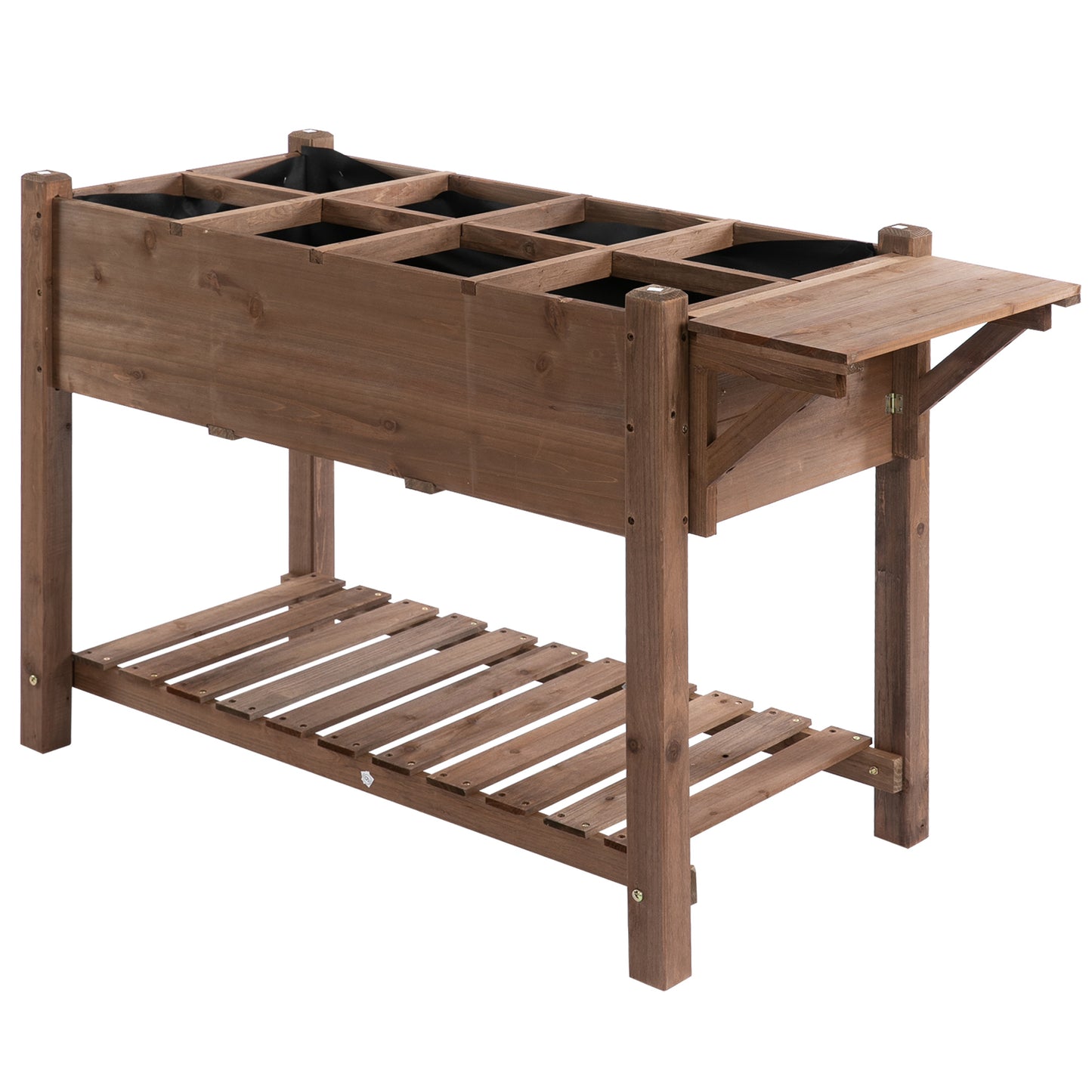 Outsunny Jardinera Elevada De Madera Maciza Para Cultivo De Plantas_0