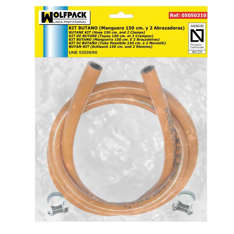 Kit Butano (manguera 1,5 Metros Con 2 Abrazaderas)
