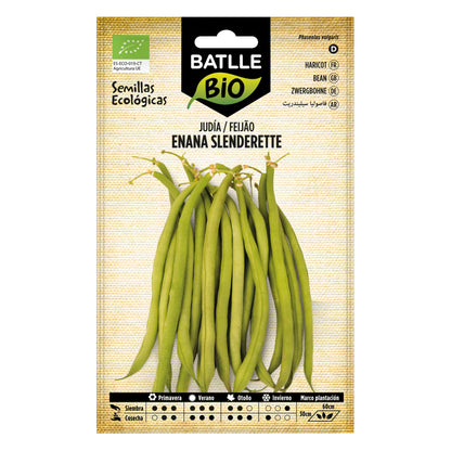 Sementes de feijão Slenderette biológicas Batlle