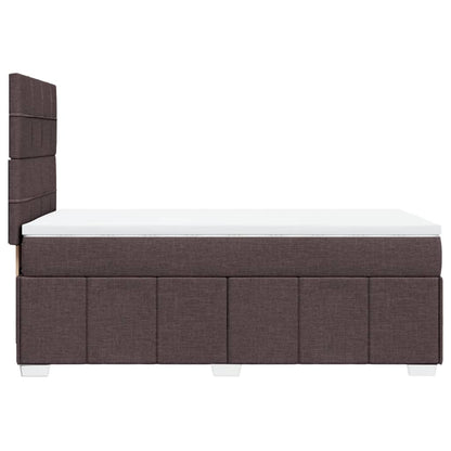 Cama Box Spring Con Colchón Tela Marrón Oscuro 90x190 Cm / Vetonek_5