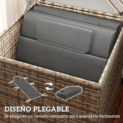 Outsunny Pack 2 Cojines Para Tumbonas Plegables 203x66x3 Cm Con Reposacabezas_5