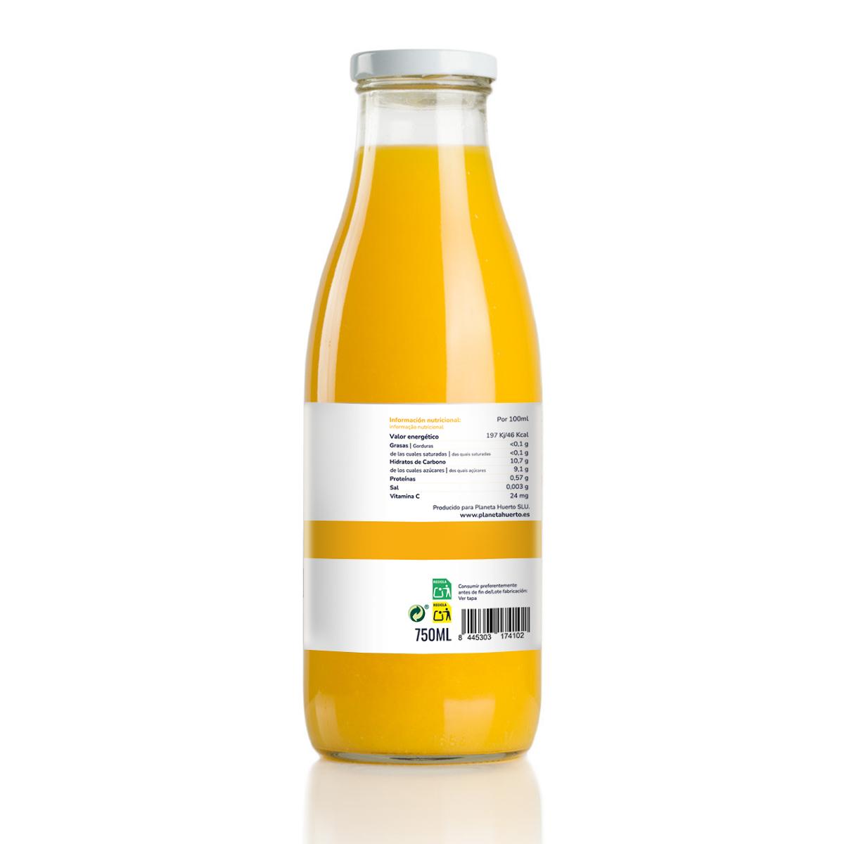 Sumo de laranja 100% fresco da Eco Planeta Huerto 750ml