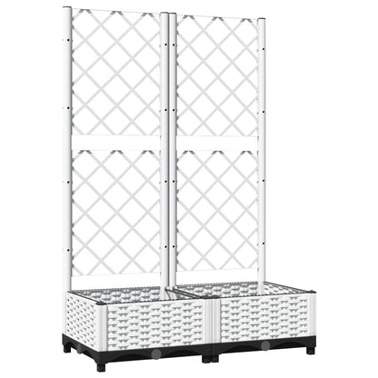 Jardinera Con Enrejado Pp Blanco 80x40x121,5 Cm_0