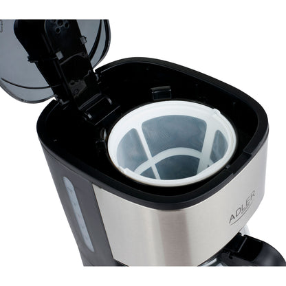 Cafetera Eléctrica De Goteo 6 Tazas 0,7 L, Filtro Extraíble, Antigoteo, Mantiene Café Caliente Adler Ad4407 Negro/plata_5