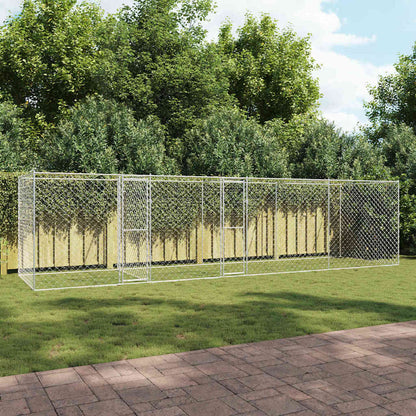 Jaula Para Perro Plateado 800 X 200 X 200 Cm Acero Galvanizado_1