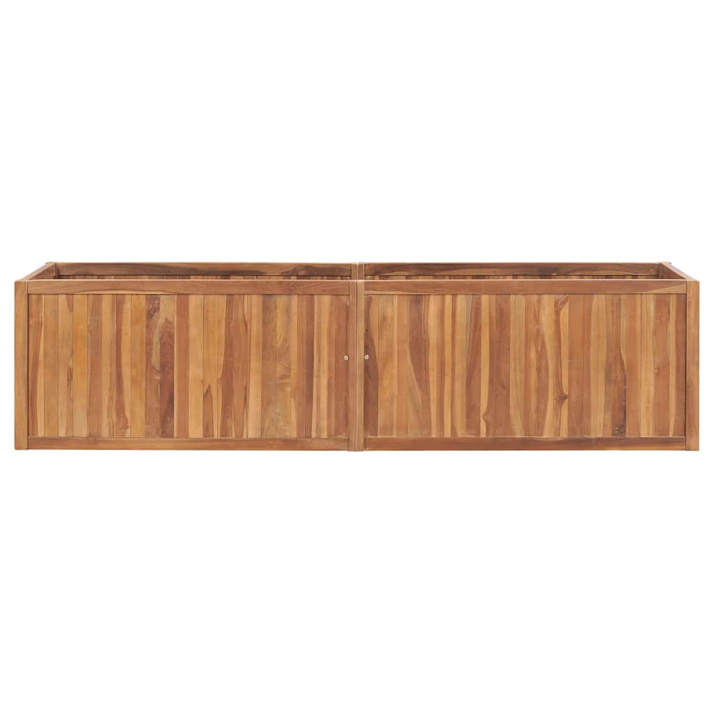 Arriate De Madera Maciza De Teca 200x50x50 Cm_0