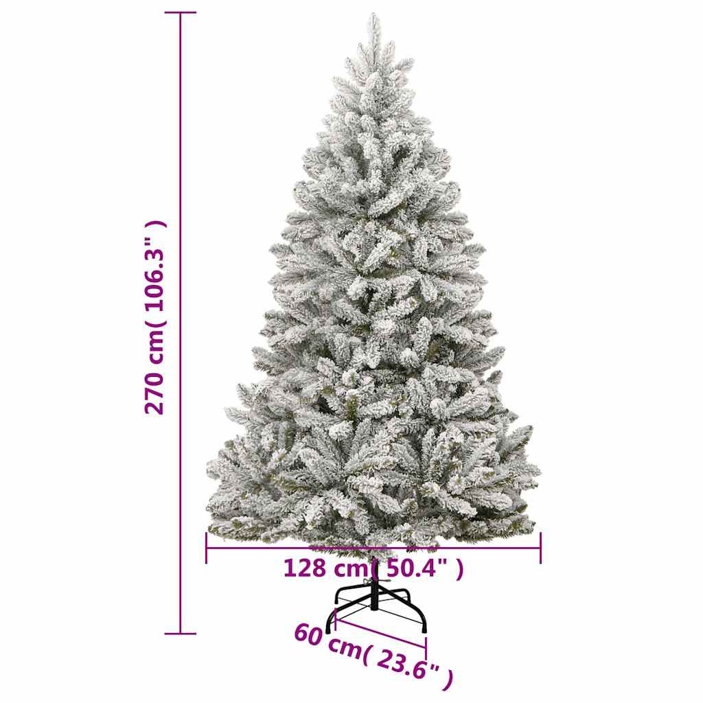 Vidaxl Árbol De Navidad Artificial Con Bisagras 300 Led Y Bolas 270 Cm_2