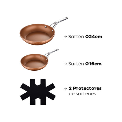 Set De 2 Sartenes Ø16ø24cm Con Protectores Origen San Ignacio_1