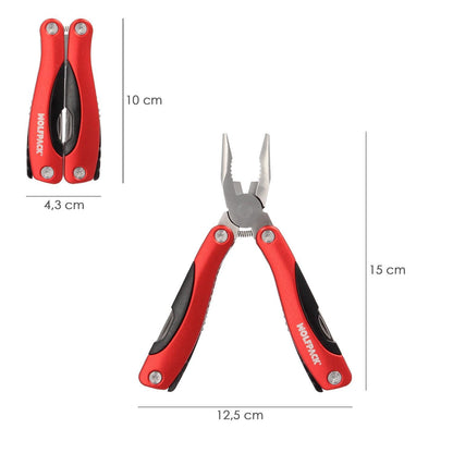 Alicates Multiusos Plegables Con Funda 12 Funciones, Multiherramienta Con Alicates, Navaja, Sierra, Destornillador, Lima, Regla