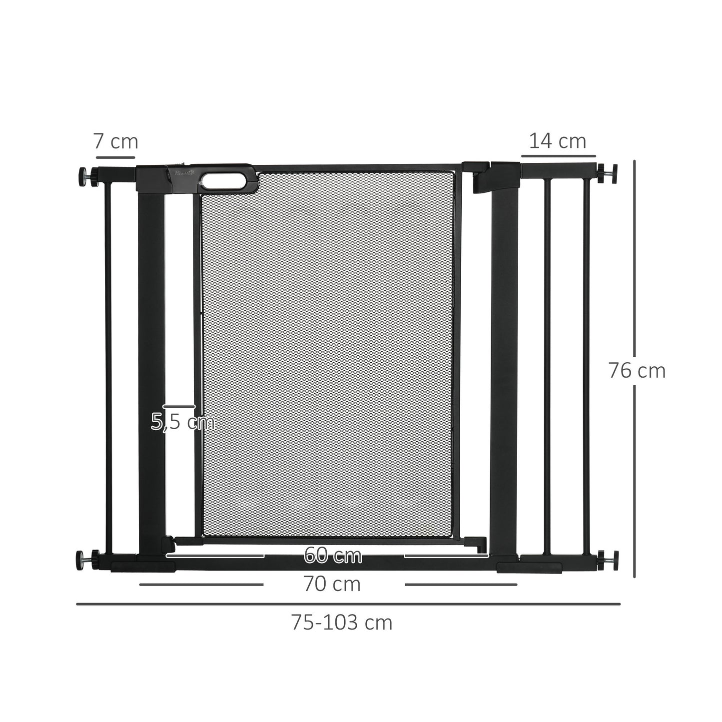 Pawhut Barrera De Seguridad Para Perros Extensible 75-103 Cm Con 2 Extensiones_2