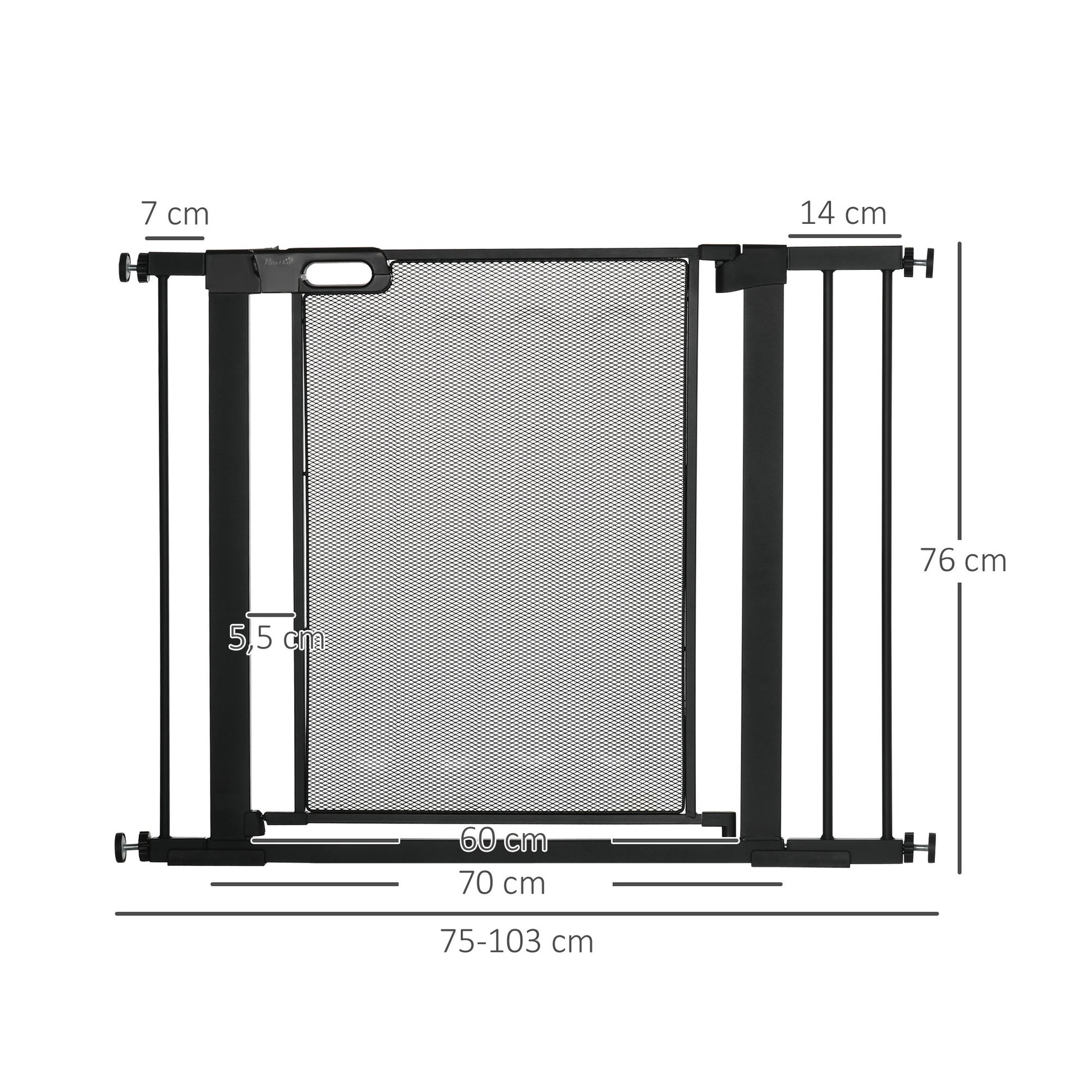 Pawhut Barrera De Seguridad Para Perros Extensible 75-103 Cm Con 2 Extensiones_2