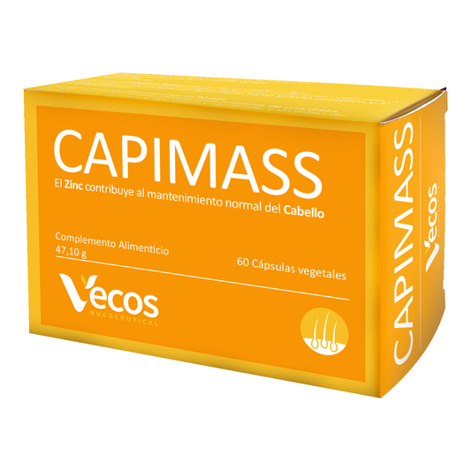 Capimass VECOS 60 cápsulas | Volumen y Densidad de Cabello | Zinc + Taurina + Té Verde_0