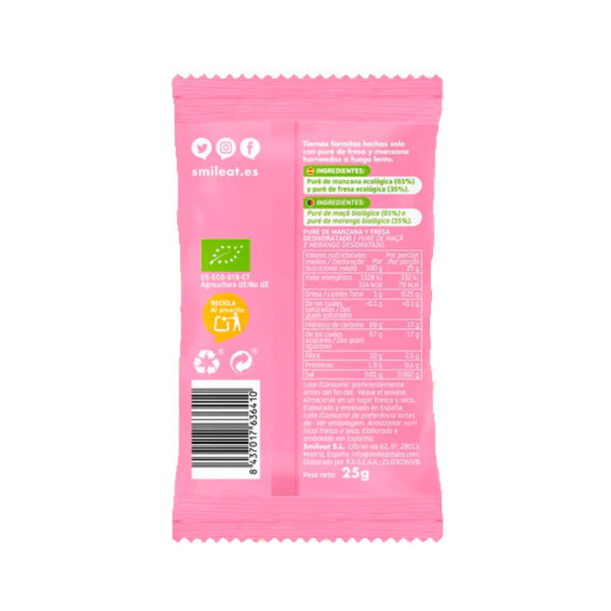 Pack 15x Snack de fresa y manzana ECO 25 g, Triboo (copia)
