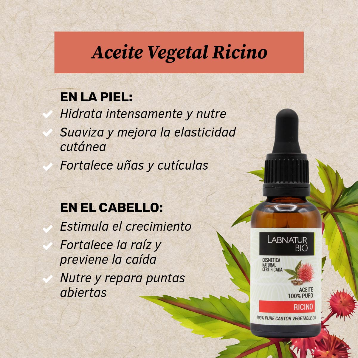 Aceite de Ricino Labnatur Bio 30 ml + Kit Rímel | Pestañas, Cejas, Cabello y Uñas | Nutre y Fortalece | Vegano_1