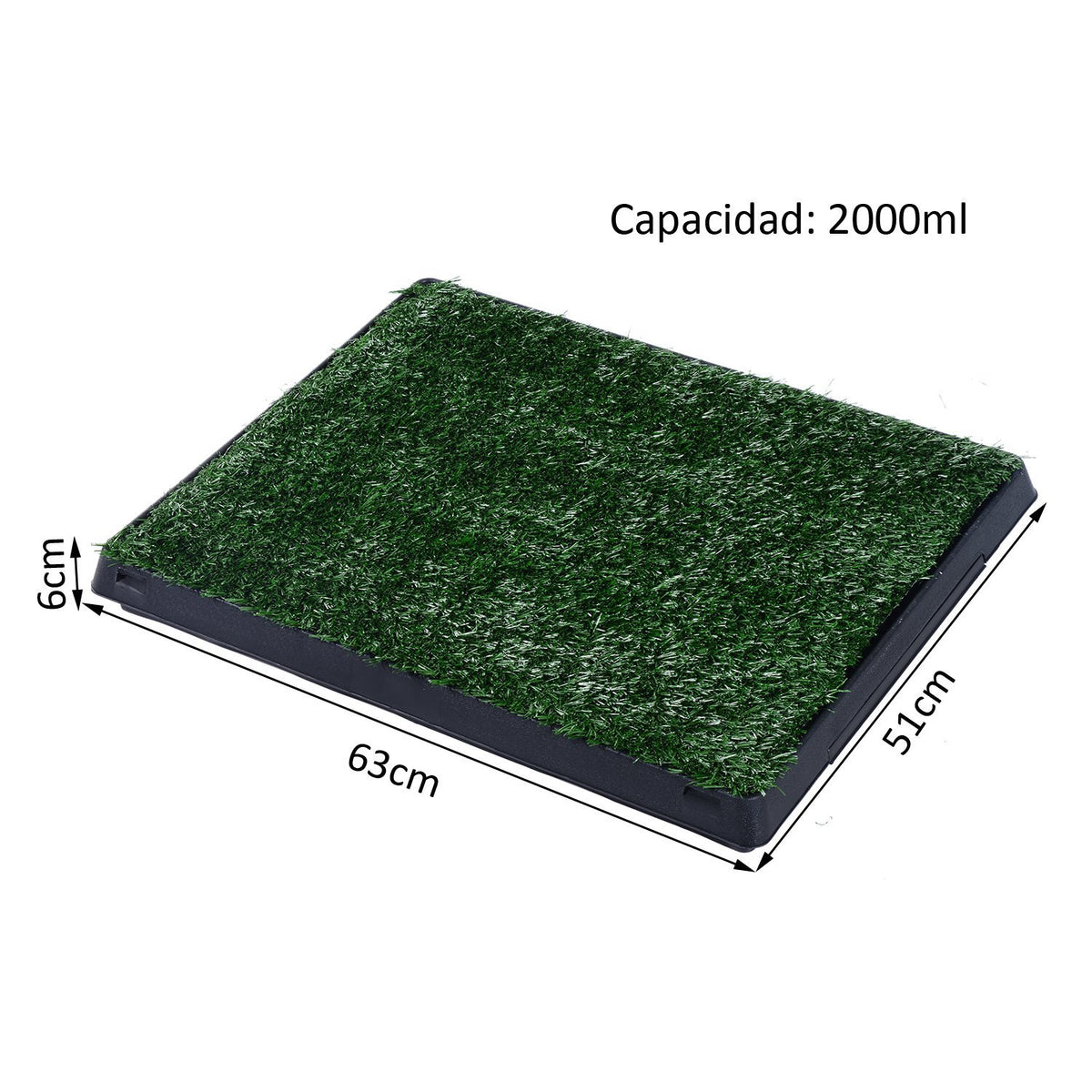Pawhut Inodoro De Bandeja Perro Césped De Entrenamiento Lavable 51x63x6cm_2