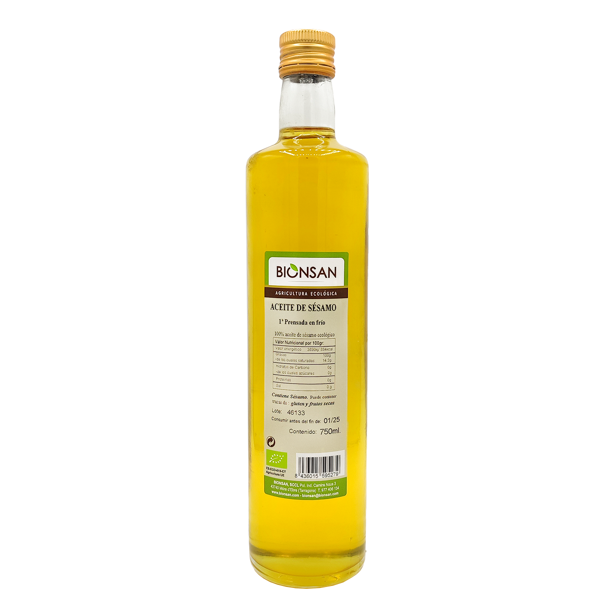 Aceite De Sésamo Primera Prensada En Frío Eco Bionsan 750ml_0
