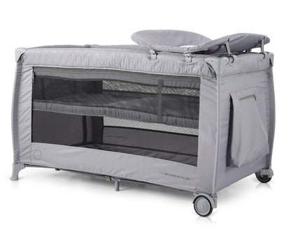 Cuna De Viaje Doble Altura Con Cambiador Y Carrusel Bella Ash Grey_2