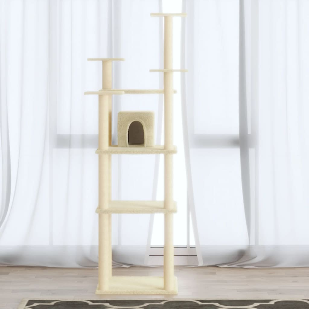 Vidaxl Rascador Para Gatos Con Postes De Sisal Crema 171 Cm_1
