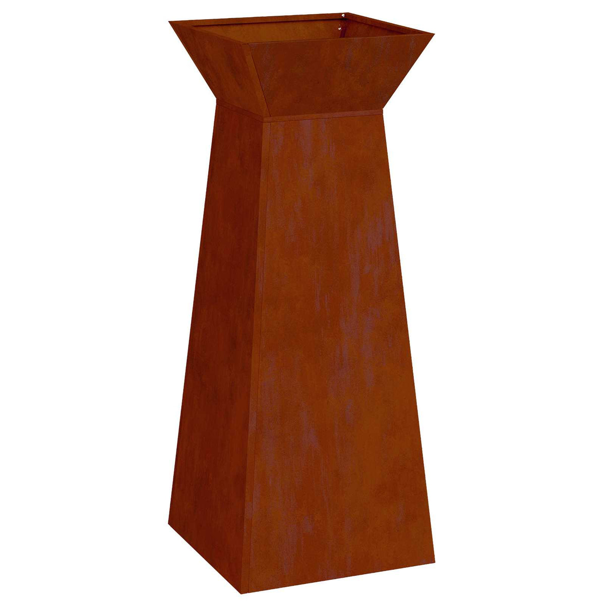 Maceta Pilar Oxidado 40 X 40 X 100 Cm Acero Oxidado_4