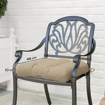 Outsunny Conjunto De Cojines Para Sillas De Comedor 48x48x10 Cm Caqui_2